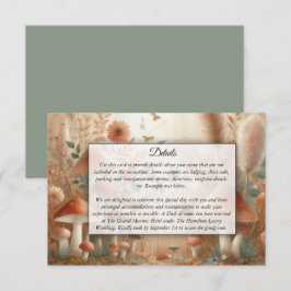 Terracotta Toadstool Magic Wedding Begleitkarte