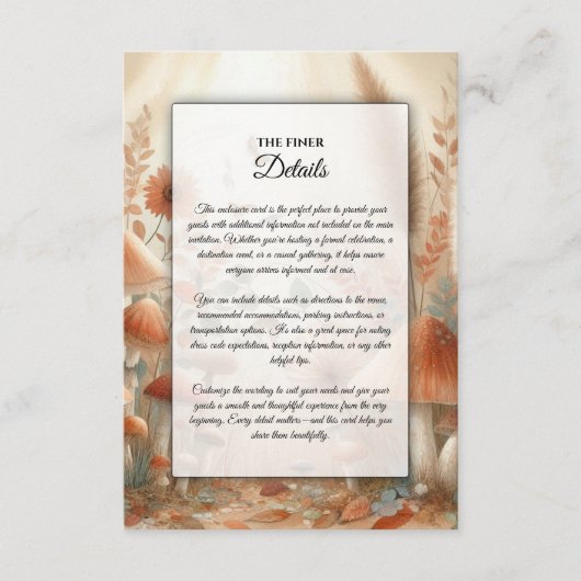 Terracotta Toadstool Magic Wedding Begleitkarte (Vorderseite)