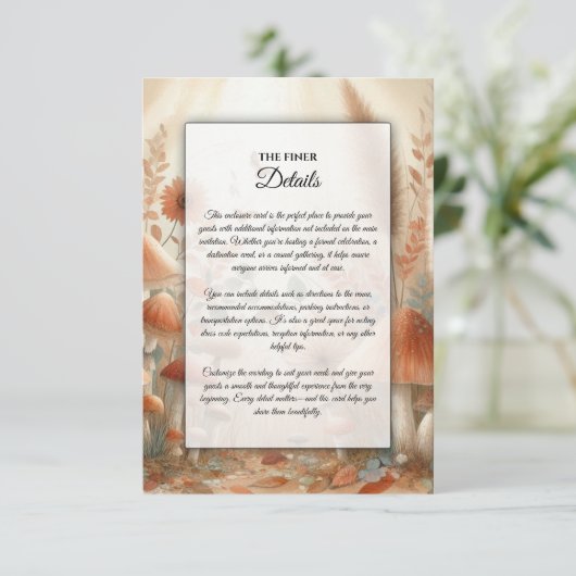 Terracotta Toadstool Magic Wedding Begleitkarte (Stehend Vorderseite)