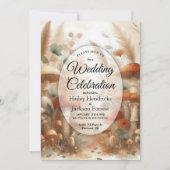 Terracotta Toadstool Magic Wedding Einladung (Vorderseite)