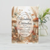 Terracotta Toadstool Magic Wedding Einladung (Stehend Vorderseite)