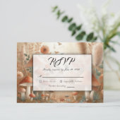 Terracotta Toadstool Magic Wedding RSVP Karte (Stehend Vorderseite)