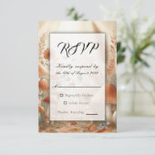 Terracotta Toadstool Magic Wedding RSVP Karte (Stehend Vorderseite)