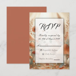 Terracotta Toadstool Magic Wedding RSVP Karte