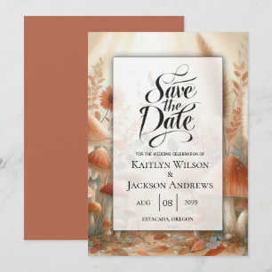 Terracotta Toadstool Magic Wedding Save The Date