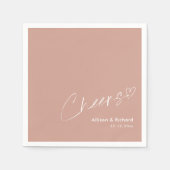 Terracotta Trend! Elegant Handwriting Cheers Serviette (Vorderseite)