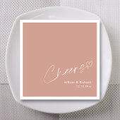 Terracotta Trend! Elegant Handwriting Cheers Serviette