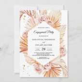 Terracotta-Trockenpalmblättriger Orangenrahmen Einladung (Vorderseite)