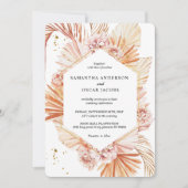 Terracotta-Trockenpalmblättriger Orangenrahmen Einladung (Vorderseite)