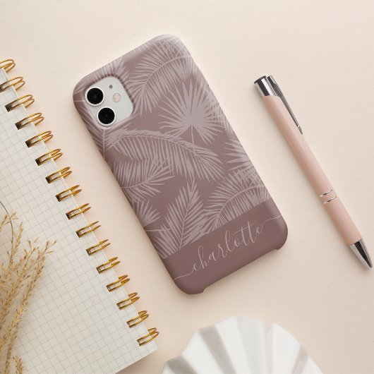 Terracotta Tropical Botanical Palm Blätter Muster iPhone 16 Hülle