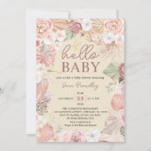 Terracotta Tropical Dried Blume Kinderdusche Einladung (Vorderseite)