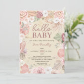 Terracotta Tropical Dried Blume Kinderdusche Einladung (Stehend Vorderseite)