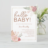 Terracotta Tropical Driving Watercolor Babydusche Einladung (Stehend Vorderseite)