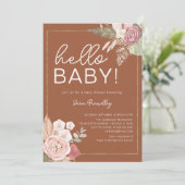 Terracotta Tropical Driving Watercolor Babydusche Einladung (Stehend Vorderseite)