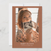 Terracotta Tropical Driving Watercolor Babydusche Einladung (Rückseite)