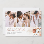 Terracotta Tropical Pampas Grass Wedding Vielen Da Dankeskarte (Vorderseite)