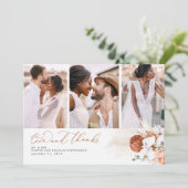 Terracotta Tropical Pampas Grass Wedding Vielen Da Dankeskarte (Stehend Vorderseite)