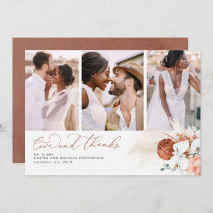 Terracotta Tropical Pampas Grass Wedding Vielen Da Dankeskarte