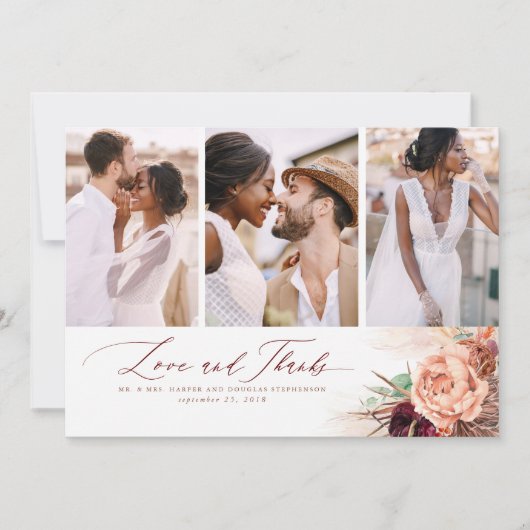 Terracotta Tropical Wedding Vielen Dank Dankeskarte (Vorderseite)