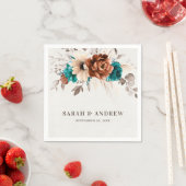 Terracotta turquoise Pampas Grass Rustikale Hochze Serviette (Beispiel)