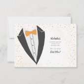 Terracotta Tuxedo Trauzeuge Confetti Vorschlag Einladung (Vorderseite)