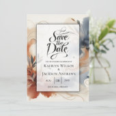 Terracotta Twilight und Navy Blogs Save the Date (Stehend Vorderseite)