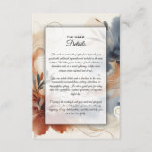 Terracotta Twilight und Navy Blooms Hochzeit Begleitkarte (Vorderseite)