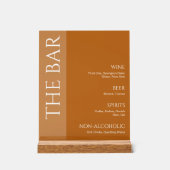 Terracotta Two Tone Wedding Bar Menu Acrylschild (Vorderseite)