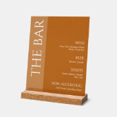 Terracotta Two Tone Wedding Bar Menu Acrylschild (Winkel)