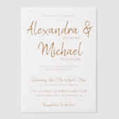 Terracotta Typografie Skript Hochzeitsüberlagerung Pergament Einladungen (Vorderseite)