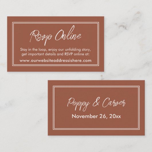 Terracotta UAWG Online Begleitkarte (Vorne/Hinten)