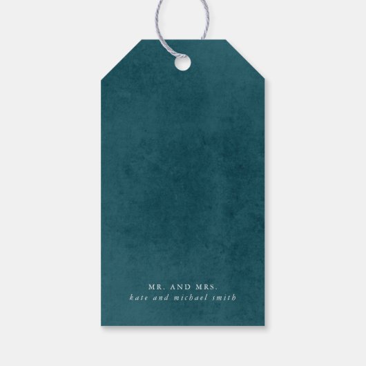 Terracotta und Aquamarin Blue Liebe und dank Gesch Geschenkanhänger (Rückseite)