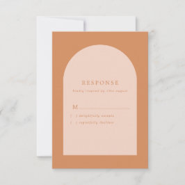 Terracotta und Blush Pink Moderne Boulevard RSVP Karte