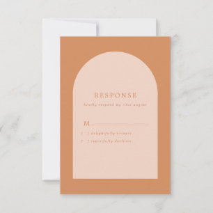 Terracotta und Blush Pink Moderne Boulevard RSVP Karte