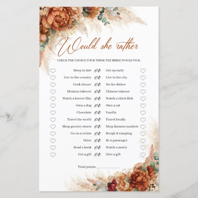 Terracotta und bordeauxfarbene Blume würden sie li (Vorderseite)