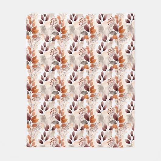 Terracotta- und Burgundy-Herbstlaube | Boho Autumn Fleecedecke (Vorderseite)