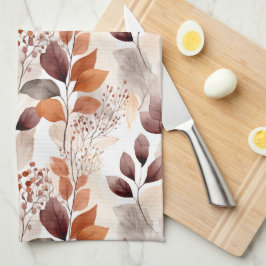 Terracotta- und Burgundy-Herbstlaube | Boho Autumn Geschirrtuch