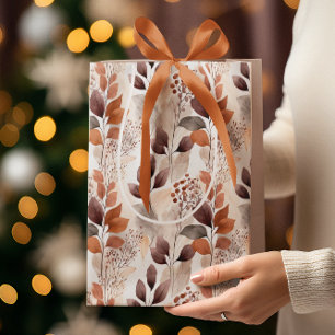 Terracotta- und Burgundy-Herbstlaube Boho Autumn Mittlere Geschenktüte