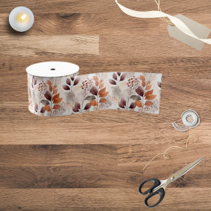 Terracotta- und Burgundy-Herbstlaube Boho Autumn Ripsband