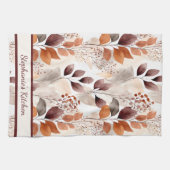 Terracotta- und Burgundy-Herbstlaube | Custom Boho Geschirrtuch (Horizontal)