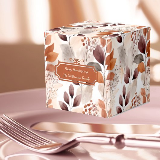 Terracotta- und Burgundy-Herbstlaube | Erntedank Geschenkschachtel