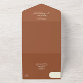 Terracotta und Cream Calligraphy Script Wedding All In One Einladung (Außenbereich)