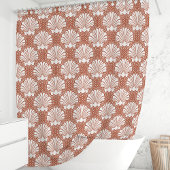 Terracotta und die weiße Seashell-Küste Duschvorhang