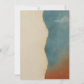 Terracotta und Dusty Aquamarin Rustic Sunset Wildb Einladung (Rückseite)