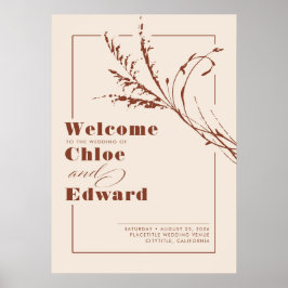 Terracotta und Ecru Modern Wedding Welcome Sign Poster