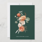 Terracotta und Emerald Green Rustic Floral Wedding Einladung (Rückseite)