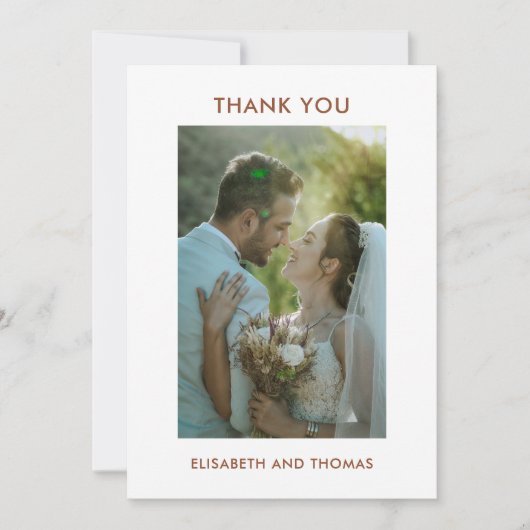 Terracotta und Foto Dankeskarte (Vorderseite)