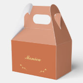 Terracotta und Gold Bridesmaid Gefälligkeitsboxen Geschenkschachtel (Rückseite)