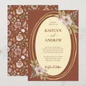 Terracotta und Gold Elegante Einladung (Vorne/Hinten)