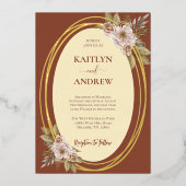 Terracotta und Gold Elegante Folieneinladung (Vorderseite)